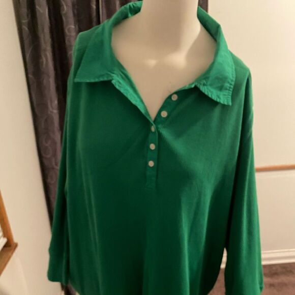 Lauren Ralph Lauren Green Rib knit 3/4 sleeves sweater, 3X - Picture 1 of 3